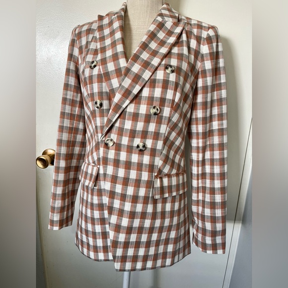 Nine West Women’s Brown and White Checkered Blazer - Picture 11 of 12
